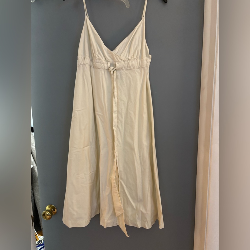 J. Crew Cream Dress with Spaghetti Straps